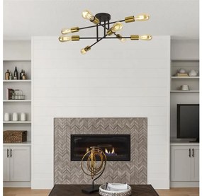 Searchlight 8048-8BK - Prisadený luster ARMSTRONG 8xE27/60W/230V mosadz