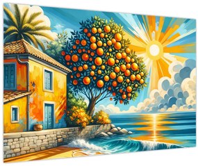 Obraz - Dom s pomarančmi I. (90x60 cm)