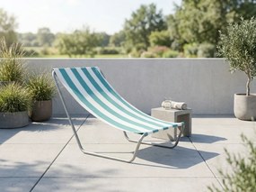Skladacie plážové ležadlo SAND, tyrkysové pruhy