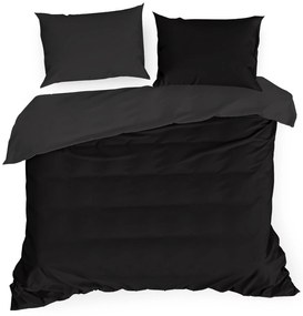 MAKOSATÉNOVÉ OBLIEČKY DELIA 200X220 CM, 2KS 70X80 CM ČIERNE