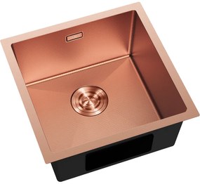 Mexen Trixo, 1-komorový nerezový drez 440 x 440 mm, brúsená meď, vzor voština, 6413441000-65HC