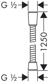 Hansgrohe Sensoflex, kovová sprchová hadica 125 cm, chrómová, HAN-28132000