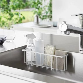 Biely kovový stojan na umývacie prostriedky bez vŕtania Film Hook – YAMAZAKI