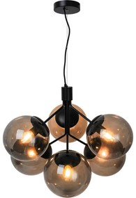 Nordlux - Luster na lanku IVONA 6xE27/28W/230V čierna