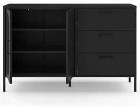 Čierna komoda 140x90 cm Diora – Marckeric