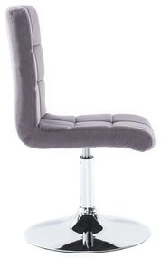 LuxuryForm DESIGN Stolička TOLEDO VELUR na striebornom tanieri - tmavo šedá