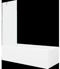Mexen Vega obdĺžniková vaňa 180 x 80 cm s obkladom a 1-krídlovou sprchovou zástenou 70 cm, Transparentné, Chrómová - 550118080X9