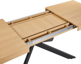 Vintino Rozkladací jedálenský stôl ALONZO 160–240 cm – dub prírodný / čierna oceľ