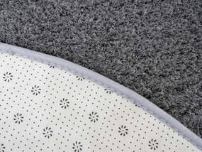 Okrúhly koberec Alpaka v tmavosivej farbe – mäkký polyester Rozmer: 90 cm