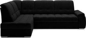 Čierna rozkladacia/s úložným priestorom rohová pohovka (ľavý roh/do L) Sado – ELTAP