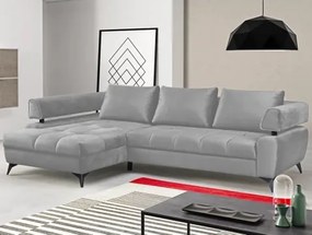 Rohová sedacia súprava Paris, svetlo šedá látka, ľavý roh%