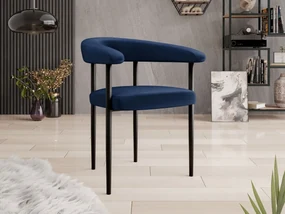 Čalúnená jedálenská stolička Ezukto, Dostupné poťahy: Magic Velvet 2240, Farby: čierna