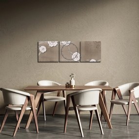 Obraz - Drapérie s kvetmi (s hodinami) (90x30 cm)