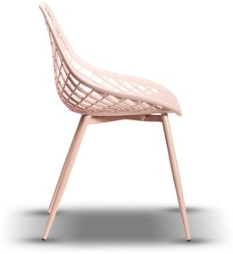 Stolička LUGO ružová - moderná, priesvitná, do kuchyne / záhrady / kaviarne