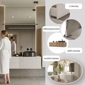 Závěsná skříňka pod umyvadlo s deskou Tigo 1D2S 140 cm kašmír