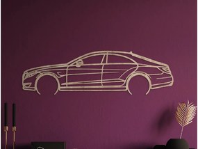 drevko Drevená nálepka na stenu Mercedes CLS63 AMG Rozmer obrazu: 25 x 86 cm, Farba dekorácie: Čierna