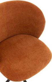Oranžová zamatová jedálenská točiaca stolička Chair Turn Rusty - 56*48*77cm