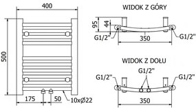Mexen Ares, elektrické vykurovacie teleso 500 x 400 mm, 300 W, chrómová, W102-0500-400-2300-01