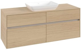 VILLEROY &amp; BOCH Collaro závesná skrinka pod umývadlo na dosku (umývadlo v strede), 4 zásuvky, 1400 x 500 x 548 mm, Nordic Oak, C11600VJ