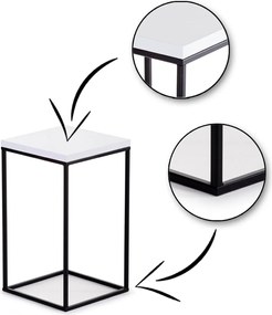STOJAN NA KVETINÁČ BASICLOFT 40X24X24 CM ČIERNA/BIELA