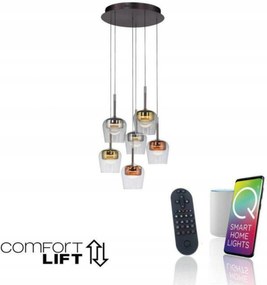 Paul Neuhaus Q-kon Led závesné 6-ramenné svietidlo ZigBee 2700-5000K