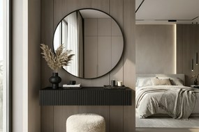 Závesný toaletný stolík Nicole s čiernym zrkadlom 80 cm - čierny mat