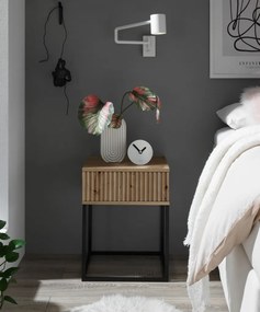 Nočný stolík s 1 zásuvkou Marle, dub artisan