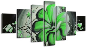 Gario Ručne maľovaný obraz Zelená živá krása - 7 dielny Rozmery: 210 x 100 cm