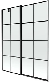 Mexen Flip vaňová zástena jednokrídlová 140 x 150 cm, Čierny vzor, Čierna - 894-140-101-70-77
