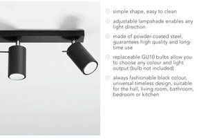 Čierne stropné svietidlo Sollux Ethno