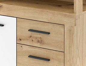 Komoda Luna 190 cm dub Artisan/biela
