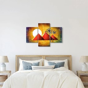 Obraz maľovaných egyptských pyramíd (90x60 cm)