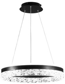 LED Stmievateľný luster na lanku LED/80W/230V 3000-6500K čierna + diaľkové ovládanie