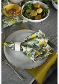 Zelené látkové tácky v súprave 4 ks Lotus – Linen Tales