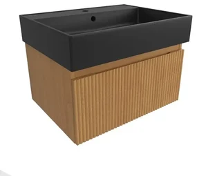 Kúpeľňová skrinka s umývadlom SAT Evolution 58x30x44, 5 cm dub medový mat SATEVO60DMU2B