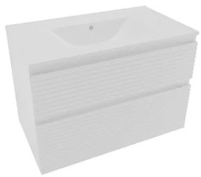 Kúpeľňová skrinka 2 zásuvky s umývadlom Naturel Savona 78x53x44,8 cm biely lesk SAVONA280BI, 1 ks