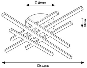 Rabalux 3014 - LED Prisadený luster TATJANA 6xLED/40W/230V 4000K