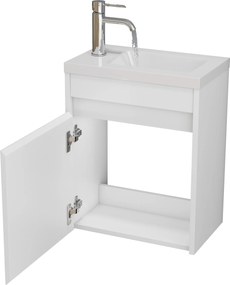 Závesná skrinka s umývadlom Houseland Lila 40 cm biela