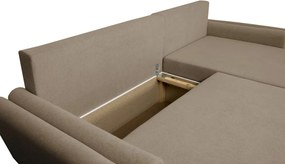 Rohová sedačka Helvetius, svetlo hnedá látka