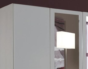 Šatníková skriňa so zrkadlami Cliff, 180 cm, biela