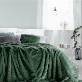 Deka TIFFANY mäkká kožušina - tmavozelená