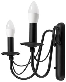 Toolight - Nástenné svietidlo 2xE14 60W APP743-1W, čierna, OSW-08145