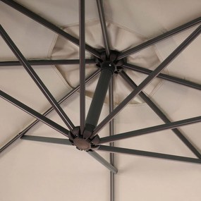 Slnečník Acerra Ø 3m polyester/oceľ - pieskovo-béžová bez stojanu