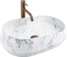 Rea Zoe Dune, umývadlo na dosku 590×380×170 mm, imitácia kameňa-šedá matná, REA-U3538