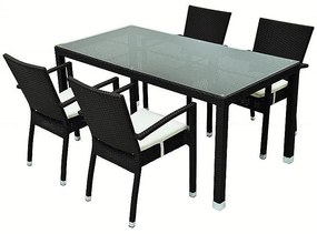 DEOKORK Záhradný ratanový stôl NAPOLI 160x80 cm (hneda)