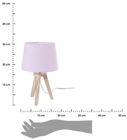 Nočná lampa s ružovým tienidlom 31 cm