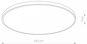 AGNES ROUND LED BLACK 8185, 64W, 4000K, 3900lm, 120°, 20 000h (pôvodné ID 9165)