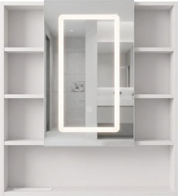 Rea Luna, zrkadlová skrinka s LED osvetlením 70×80 cm, plast, REA-M0405