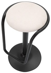 Biela/čierna čalúnená barová stolička s nastaviteľnou výškou (výška sedadla 61 cm) Destiny – Mauro Ferretti