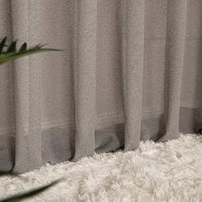 Sivá sieťovinová záclona AISHA ukončená olovkom  - šité na mieru